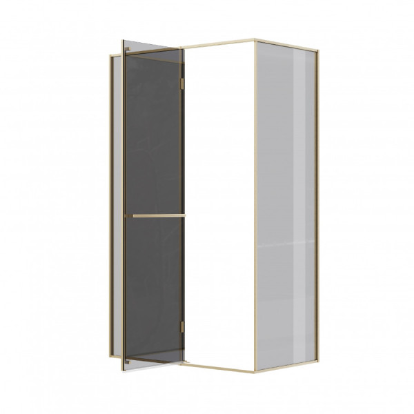 Душевая дверь Roca Apex 120x80x200  L стекло тонированное, профиль золото матовое (Z.RU93.0.787.6)