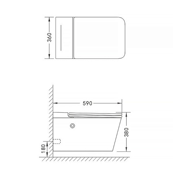 Унитаз подвесной Azario 590x360x380 белый (AZ-101C)