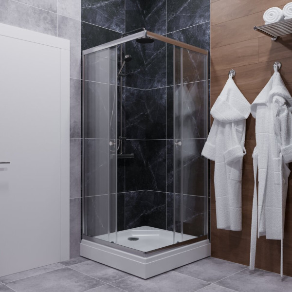 Душевое ограждение Triton Вента 80x80 стекло прозрачное, профиль хром (DK330) Душевое ограждение Triton Вента 80x80 стекло прозрачное, профиль хром (DK330)