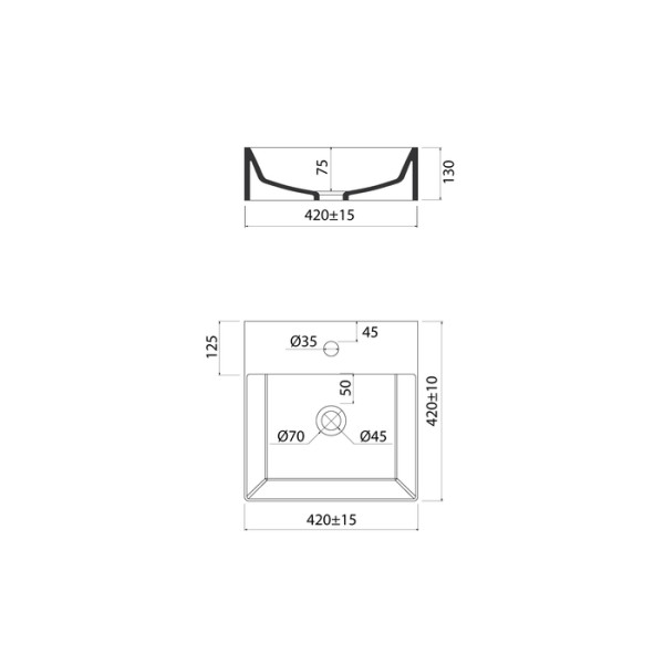 Раковина накладная Bild 42x42 белый глянцевый Iddis (BILWS42i27)