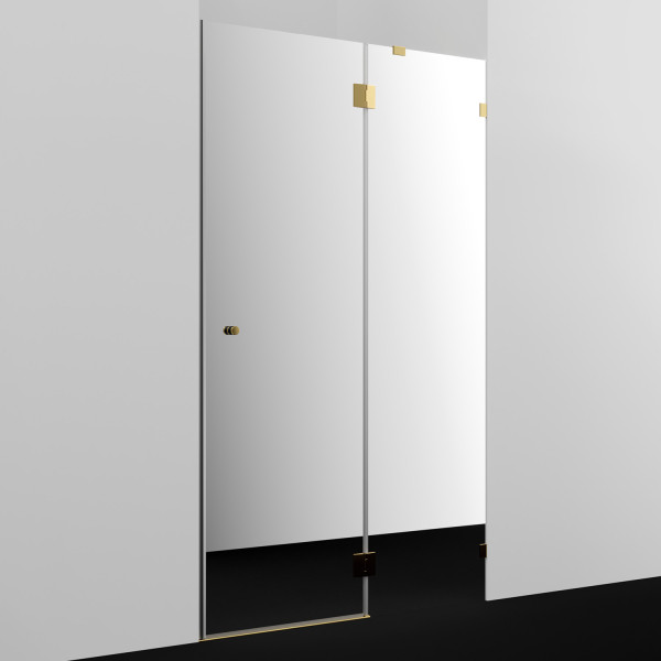 Душевая дверь WasserKRAFT Ems 121x200 стекло зеркальное, профиль золото глянцевое (76H05R-MR)