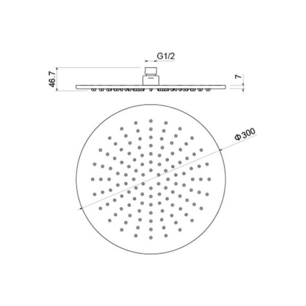 Верхний душ Aquatek 300*7 мм черный матовый (AQ2079MB)