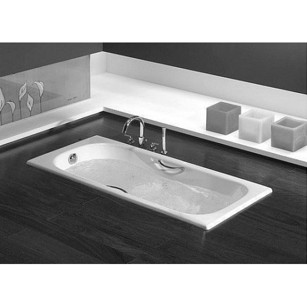 Ванна чугунная Roca Malibu 170x75 с отв. под ручки и противоскользящим покрытием (2309G000R)