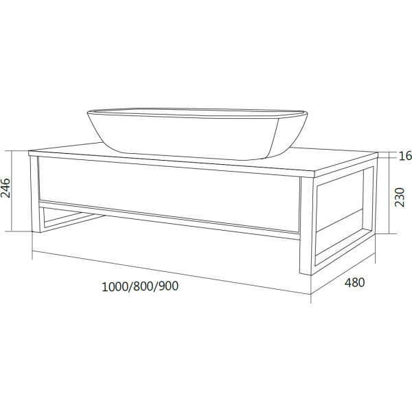 Тумба подвесная 1Marka Grunge Loft 800*480*246 дуб вотан (У85842) 