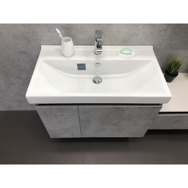 Тумба подвесная с раковиной Comforty Осло 800x450x630 дуб светлый (00-00000836)