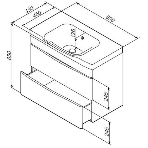 Тумба подвесная AM.PM Like 80 (M80FHX0802WG) Тумба подвесная AM.PM Like 80 (M80FHX0802WG)
