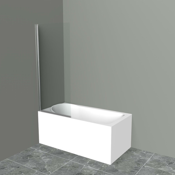 Душевая шторка на ванну BelBagno Uno 90x150 стекло прозрачное, профиль хром (UNO-V-1-90/150-C-Cr)