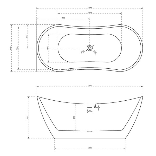 Ванна акриловая Abber 180*80 белая (AB9322)
