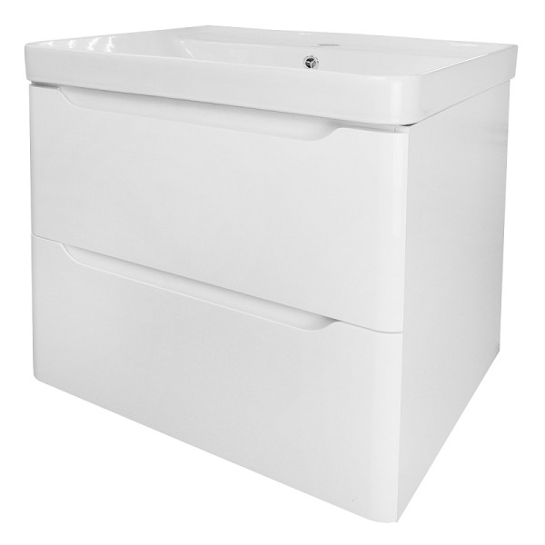 Тумба подвесная Azario с раковиной Lotos 60/2 с раковиной Monte 60 (CS00083929)