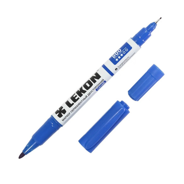 Маркер перманентный двухсторонний Lekon Duo (синий) (012711) Маркер перманентный двухсторонний Lekon Duo (синий) (012711)