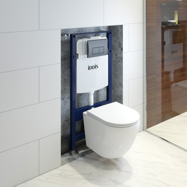 Комплект инсталляция с унитазом Iddis с клавишей смыва черная (BASB020i73)