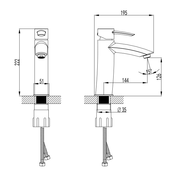 Смеситель для раковины Lemark Atlantiss хром (LM3237C)