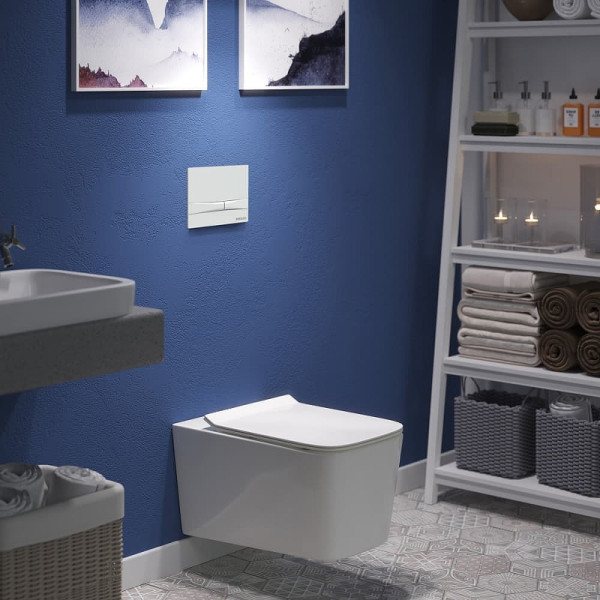 Комплект инсталляция с унитазом Berges Novum525 c с кнопкой F1 белая, унитаз FLOE, сиденье FLOE Slim SO (043283)