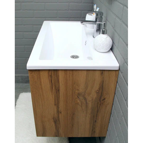 Тумба подвесная под умывальник Maria 80 Igan В1 Дуб Вотан Домино (DI5802T)