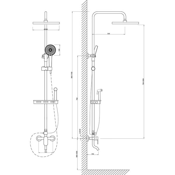 Душевая система Melodia Jazz черная (MSC00107C_bk) Душевая система Melodia Jazz черная (MSC00107C_bk)