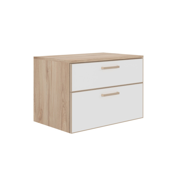Тумба подвесная Orka Salerno 760x500x520 белый матовый, светлое дерево (3008780)