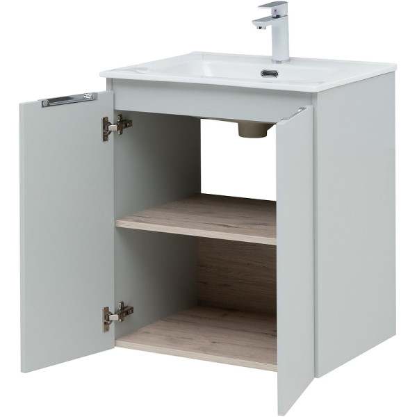 Тумба подвесная Aquanet Алвита New 60 2 дверцы, серый (00277524)