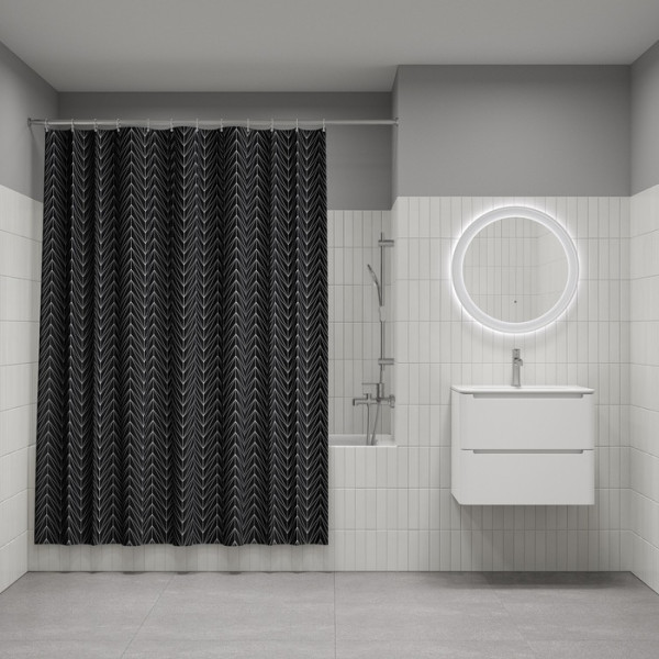 Шторка для ванн текстильная Iddis Base 180x200 черный (BB05P18i11)