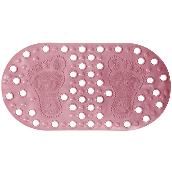 Коврик для ванной Melodia ПВХ Footprints овал массажный 65x34cм розовый (MK003)