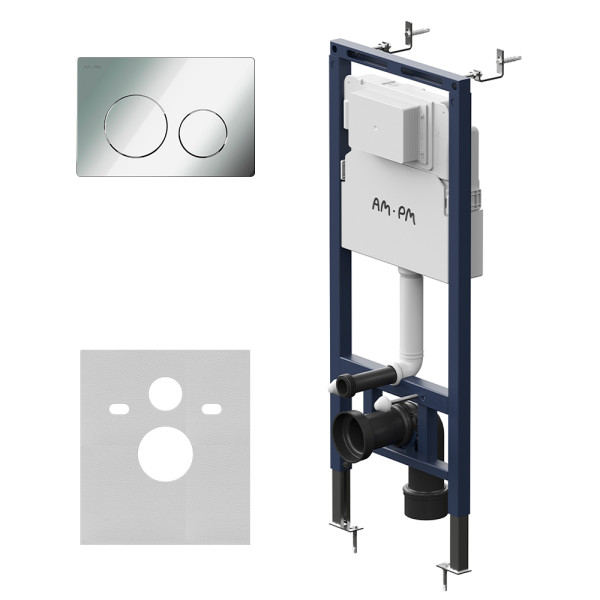 Инсталляция для подвесного унитаза AM.PM MasterFit с клавишей L, хром глянц (I012713.0151)
