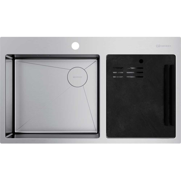 Мойки врезные Omoikiri Akisame 86-2 Side-IN 85х44 графит (4997021)