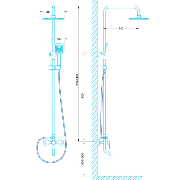 Душевая система Melodia della vitta Jive хром (MSC00117С)