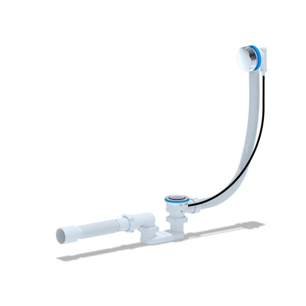 Обвязка для ванны АНИ полуавтомат 580 мм. (с плоским сифоном, с гибкой трубой 375*40/50 мм., ручка пласт. хром) АНИ пласт (EM701)