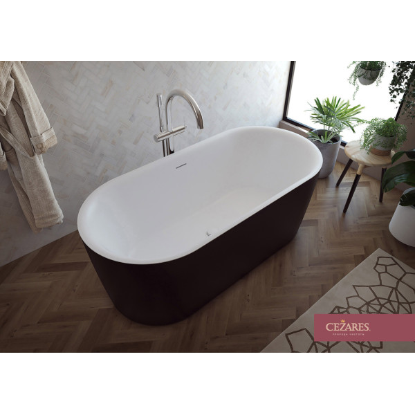 Ванна акриловая Cezares Metauro 180x80x60 черный матовый (METAURO-INT-Central-180-80-60-B-W-MATT)
