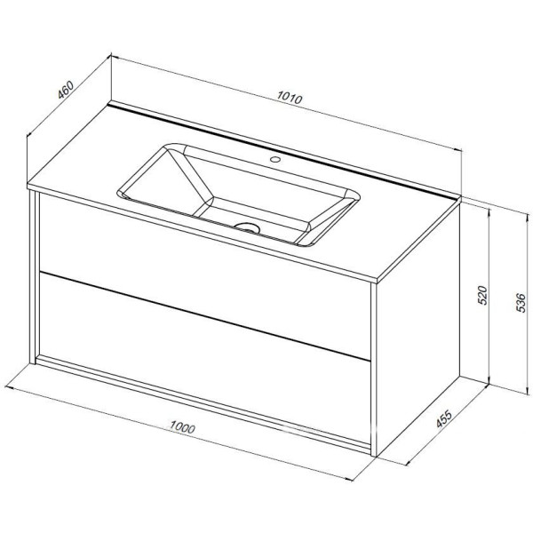 Тумба подвесная Aquanet Lino 100 (Flat) дуб веллингтон (00287545)