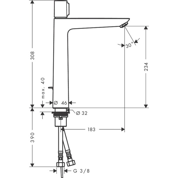 Смеситель для раковины Hansgrohe Talis Select E 240 хром (71752000)