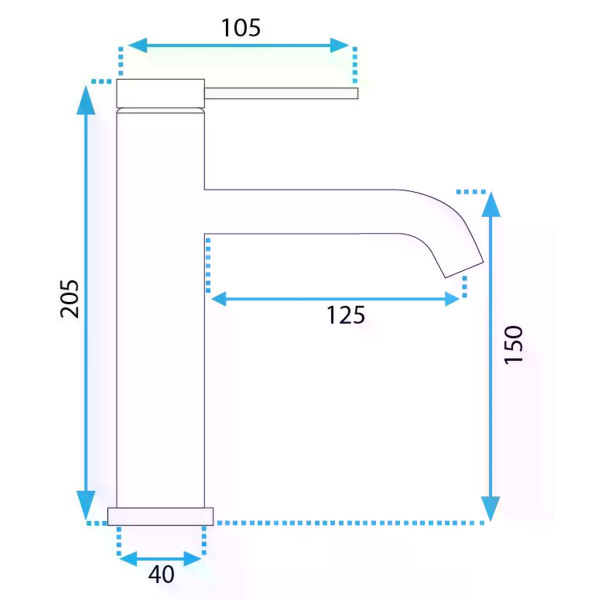 Смеситель для раковины Rea Clif оружейная сталь (REA-B5322) Смеситель для раковины Rea Clif оружейная сталь (REA-B5322)