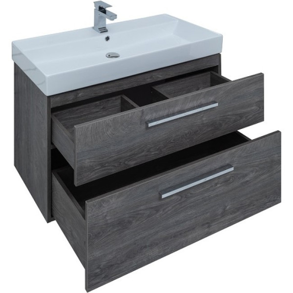 Тумба подвесная Aquanet Nova 85 (Slim Synergy) дуб рошелье, 2 ящика (00249921)