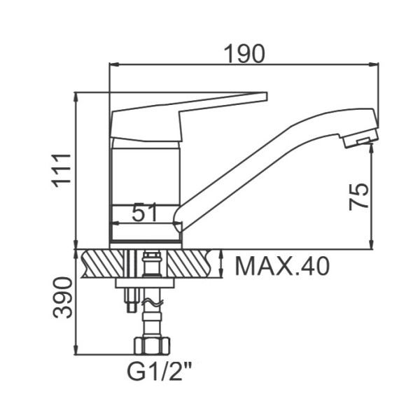 Смеситель для кухни Ledeme хром (L4568-B)