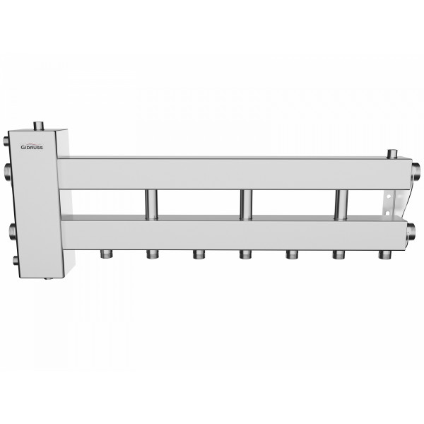 Коллектор балансировочный Gidruss BMSS-150-4D (нерж., до 150 кВт, подкл. котла G 1 1/2", 3 контура G 1", боковой контур G 1 1/2", нерж ст.)