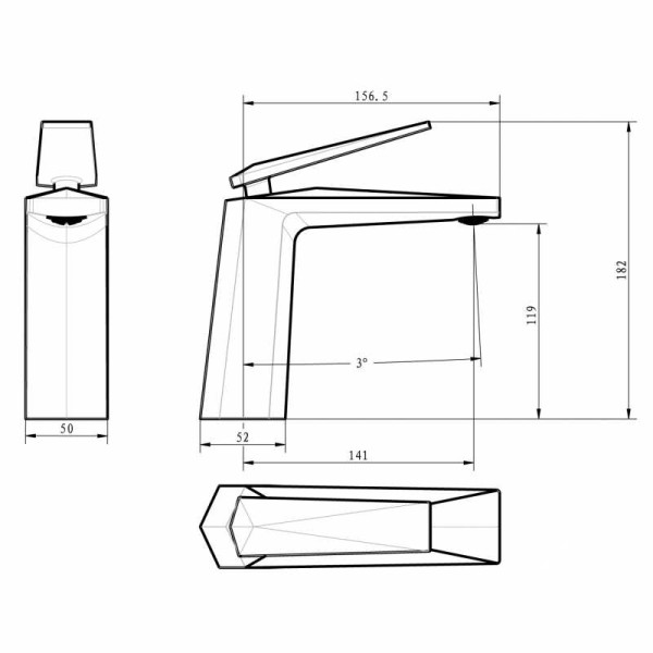 Смеситель для раковины Boheme Venturo черный+хром (371-B) Смеситель для раковины Boheme Venturo черный+хром (371-B)