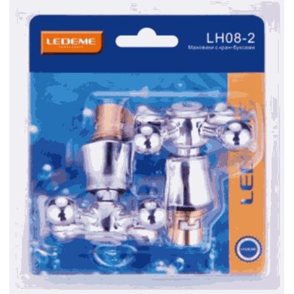 Комплект для смесителя Ledeme (маховик Крест + кран-букса 1/2" 8*20 кер., 90гр) по 2шт (LH08-2)