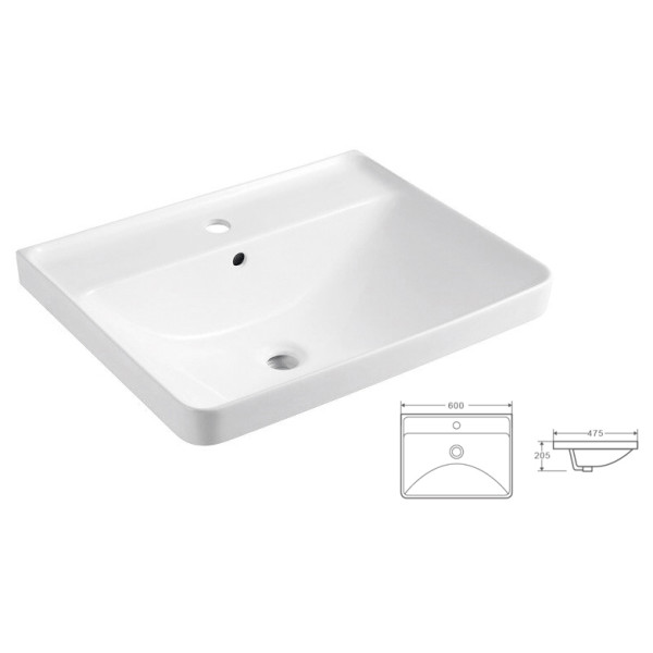 Тумба напольная Azario с раковиной Мила 60Н с раковиной Monte 60 (CS00085830)