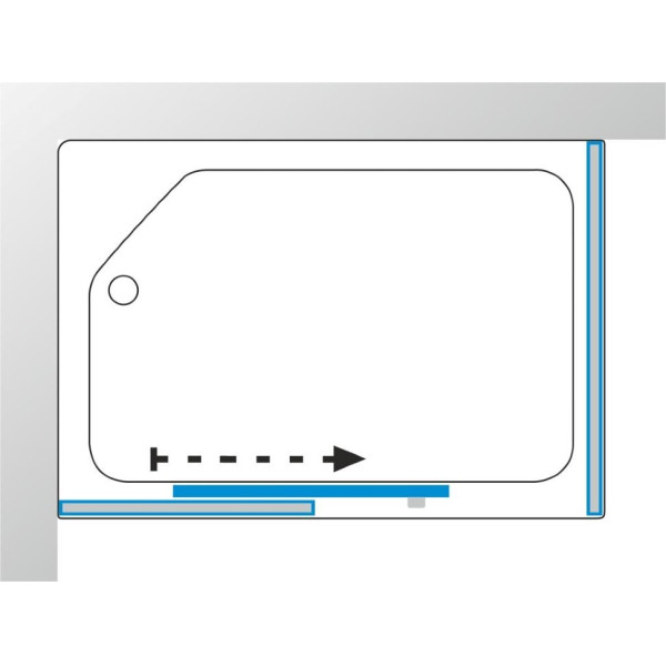 Душевая кабинаTriton Квадро 120x80 стекло прозрачное полосы, профиль белый полосы (DK264)