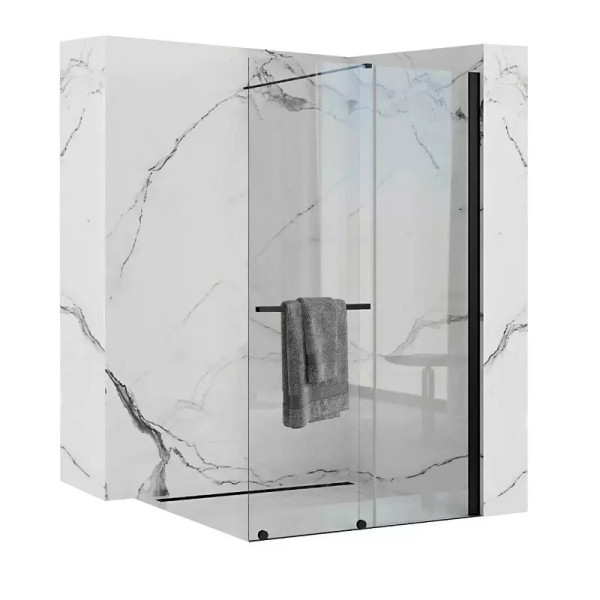 Душевое ограждение Rea Cortis 120x199,5 стекло прозрачное, профиль чёрный матовый (REA-K8880) Душевое ограждение Rea Cortis 120x199,5 стекло прозрачное, профиль чёрный матовый (REA-K8880)