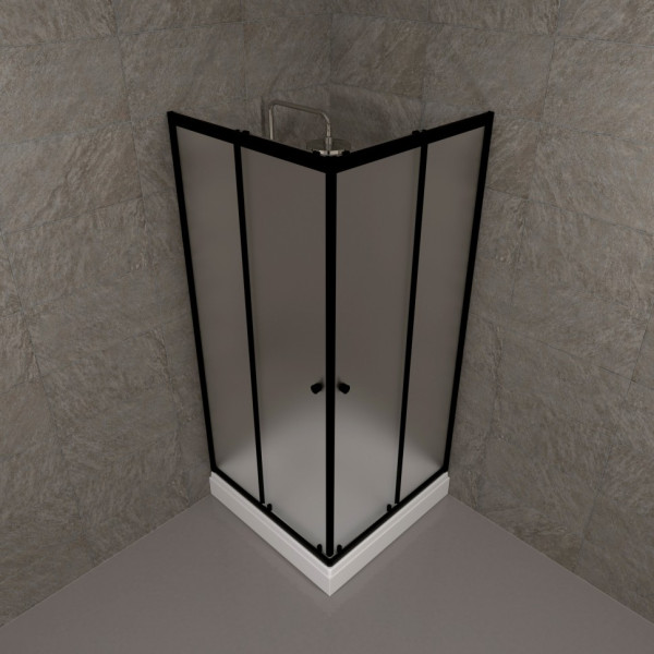 Душевое ограждение Triton Вента 90x90 стекло прозрачное, профиль черный (DK369)