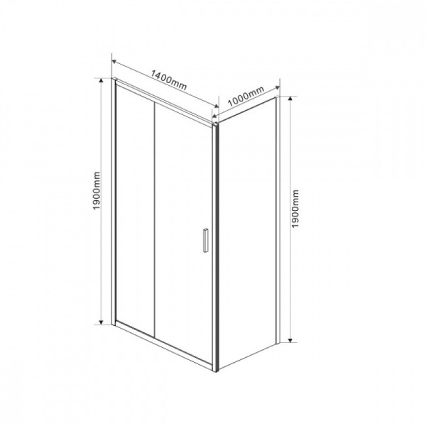 Душевой уголок Vincea Garda 1400х1000х1900 стекло шиншилла, профиль хром (VSR-1G1014CH)