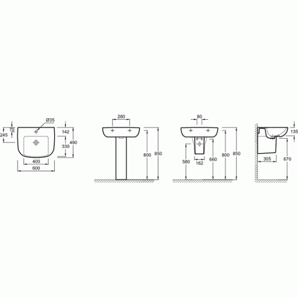 Раковина подвесная Jacob Delafon Odeon UP 490х600х135 (E4736-00) Раковина подвесная Jacob Delafon Odeon UP 490х600х135 (E4736-00)