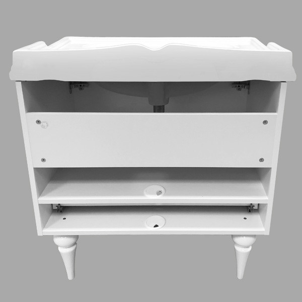 Тумба напольная Comforty Монако 800x850x490 белый глянцевый с раковиной (00-00001488)