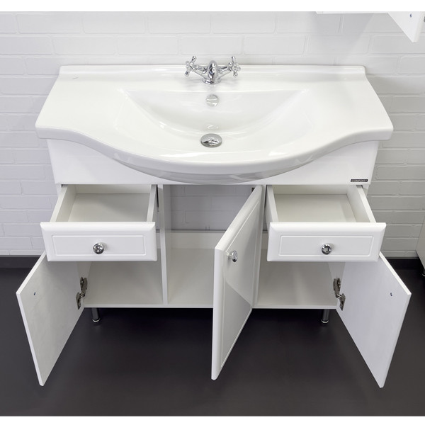 Тумба напольная Comforty Палермо 990x880x520 белый глянцевый с раковиной (00-00001555) Тумба напольная Comforty Палермо 990x880x520 белый глянцевый с раковиной (00-00001555)