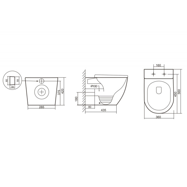 Унитаз напольный Abber Bequem 360x560x420 белый матовый (AC1111TMW) Унитаз напольный Abber Bequem 360x560x420 белый матовый (AC1111TMW)