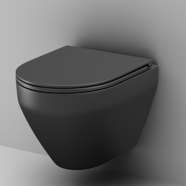 Унитаз подвесной AM.PM Spirit V2.0 FlashClean с сиденьем микролифт черный матовый (C701700MBSC) Унитаз подвесной AM.PM Spirit V2.0 FlashClean с сиденьем микролифт черный матовый (C701700MBSC)