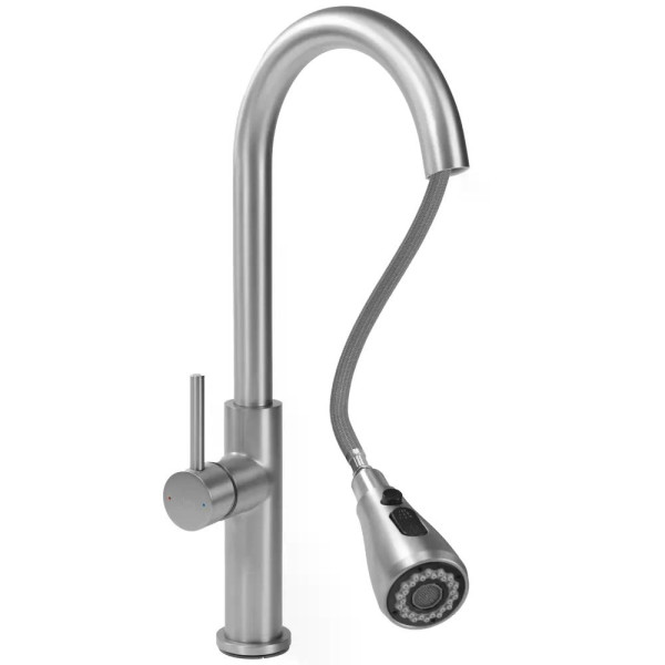 Смеситель для кухни Rea Nest Никель (REA-B6601) Смеситель для кухни Rea Nest Никель (REA-B6601)