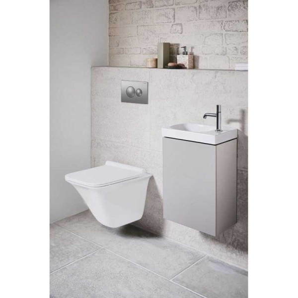 Клавиша смывная для инсталляции Loranto механическая, двойная, хром матовый (7311)