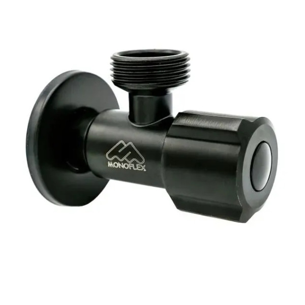 Кран угловой 1/2"х3/4" НН Monoflex (черный, нерж.сталь, керамический картридж) (Н02536) Кран угловой 1/2"х3/4" НН Monoflex (черный, нерж.сталь, керамический картридж) (Н02536)