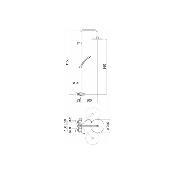 Душевая система Nobili Blues хром (BS101130/60CR)